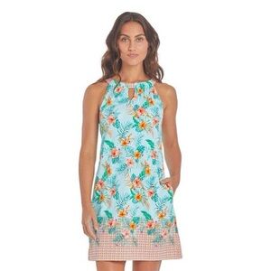 Cabana Life Cayman Print Sleeveless Shift Dress Size Large